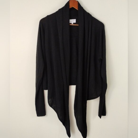 Soma Cardigan Size XL Black Waterfall Lightweight Layering Open Front - Picture 1 of 9